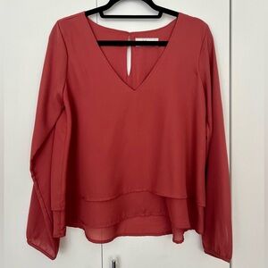 Women's Abercrombie & Fitch V-Neck Layered Top - Rust